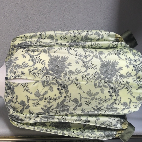 Ann Taylor Factory Toile Green and Black Blouse Top - Picture 3 of 6